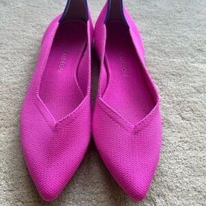 Rothy’s Pink Dragonfruit Pointed Ballet Flats Shoes size 10.5